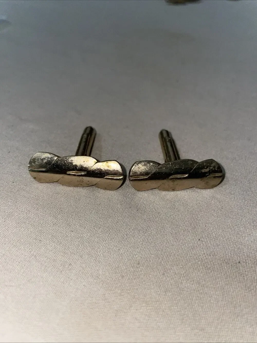 Gold Mens Cufflinks Art Deco Design - Vintage.